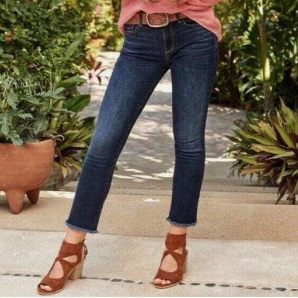 DRIFTWOOD Denim - Driftwood Jeans Candace Crop Classic Fit 27 Frayed Hem Dark